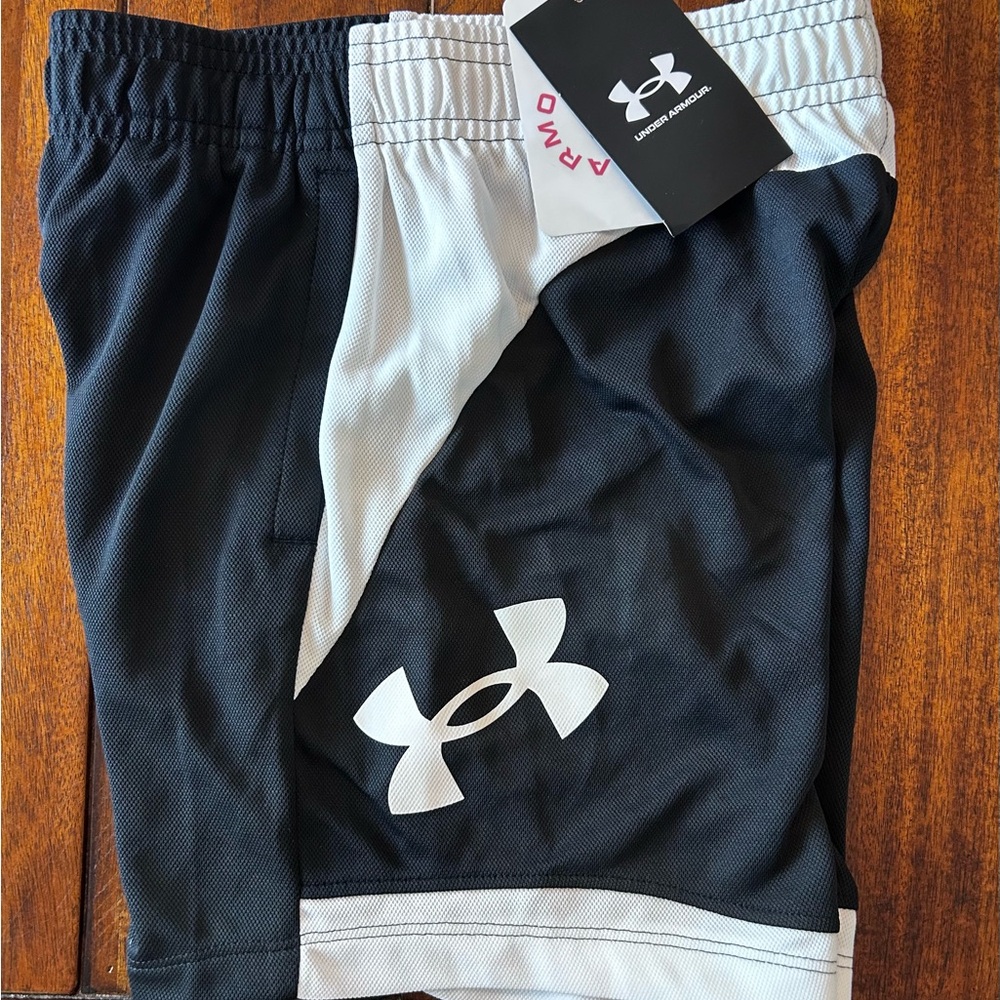 Under Armour Black and White Sports Shorts